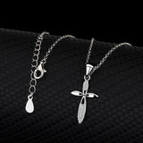 S925 Zircon Cross Pendant Necklace for Women