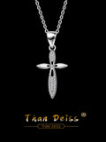 S925 Zircon Cross Pendant Necklace for Women