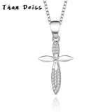 S925 Zircon Cross Pendant Necklace for Women