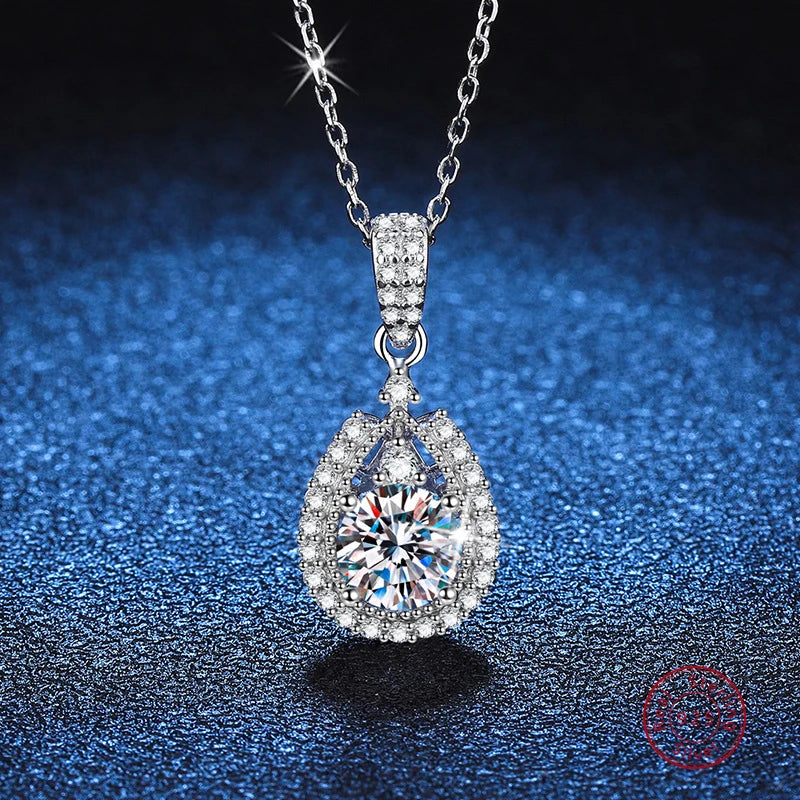 S925 Sterling Silver Zircon Necklace for Women Wedding Bridal Party