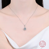 S925 Sterling Silver Zircon Necklace for Women Wedding Bridal Party