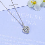 S925 Silver Zircon Heart Full Diamond Necklace