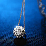 S925 Silver Zirconia 10mm Ball Pendant Necklace