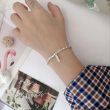 S925 Sterling Silver Bracelet Women's Light Retro Indifference