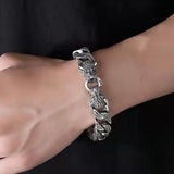 S925 Sterling Silver Horsehair Woven Bracelet Leopard Silver Chain
