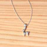 S925 Reindeer Pendant Necklace Female European American Small Elk
