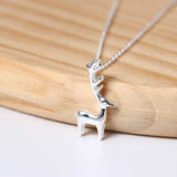 S925 Reindeer Pendant Necklace Female European American Small Elk