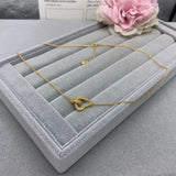 S925 Sterling Silver Love Clavicle Chain Star Printed Golden Woman