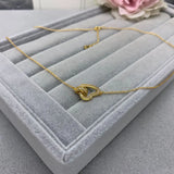 S925 Sterling Silver Love Clavicle Chain Star Printed Golden Woman
