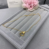S925 Sterling Silver Love Clavicle Chain Star Printed Golden Woman
