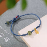 S925 Sterling Silver Hetian Sapphire Lutong Bracelet Fu