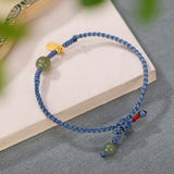 S925 Sterling Silver Hetian Sapphire Lutong Bracelet Fu