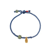 S925 Sterling Silver Hetian Sapphire Lutong Bracelet Fu