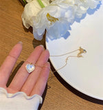 S925 Silver Heart Fritillaria Zircon Necklace