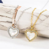 S925 Silver Heart Fritillaria Zircon Necklace