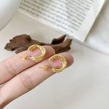 S925 Sterling Silver Twist Hoop Earrings for Women Girls