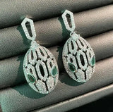 S925 Snake Head Crystal Earrings DIY Accessories