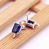 S925 Sterling Silver Men's Ear Studs with Diamond & Star Ear Pendant
