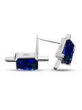 S925 Sterling Silver Men's Ear Studs with Diamond & Star Ear Pendant