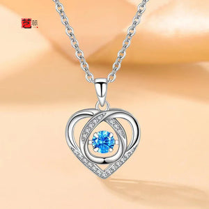 S925 Sterling Silver Smart Love Necklace Women's Beating Heart Pendant