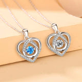 S925 Sterling Silver Smart Love Necklace Women's Beating Heart Pendant