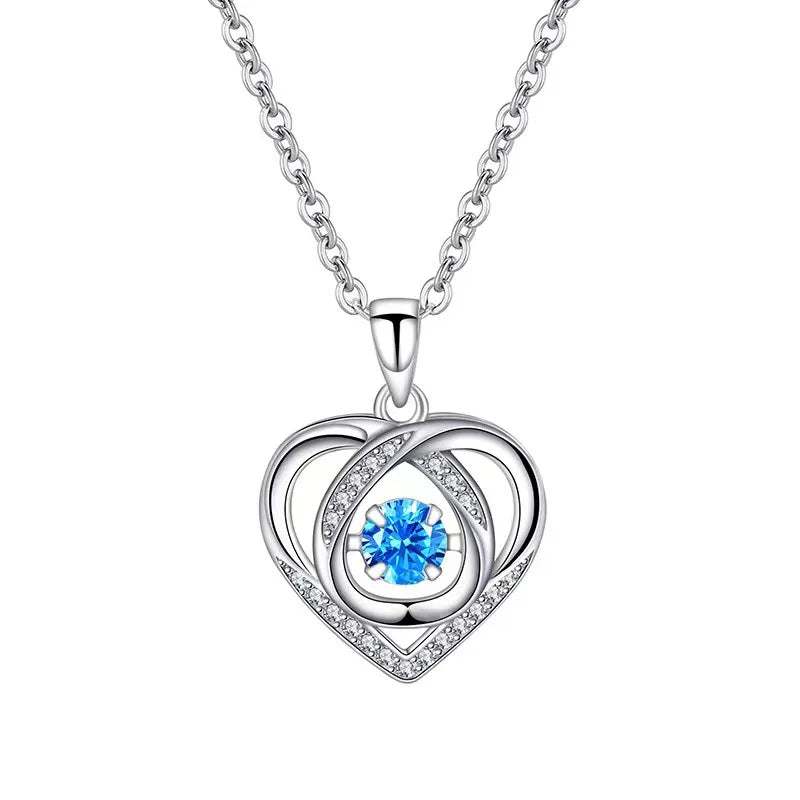 S925 Sterling Silver Smart Love Necklace Women's Beating Heart Pendant