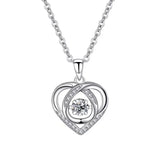 S925 Sterling Silver Smart Love Necklace Women's Beating Heart Pendant