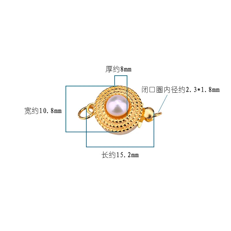 S925 Sterling Silver freshwater pearl insert connection buckle DIY accessories