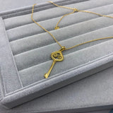 925 Sterling Silver Key Shape Collarbone Chain with Zircon