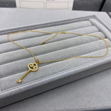 925 Sterling Silver Key Shape Collarbone Chain with Zircon