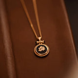 S925 Sterling Sliver Flower Necklace for Women Elegant Rose Shape