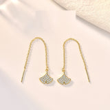 925 Sterling Fungus Line Women's Long Section Earrings