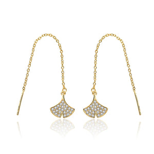 925 Sterling Fungus Line Women's Long Section Earrings