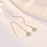 925 Sterling Fungus Line Women's Long Section Earrings