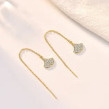 925 Sterling Fungus Line Women's Long Section Earrings
