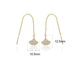 925 Sterling Fungus Line Women's Long Section Earrings