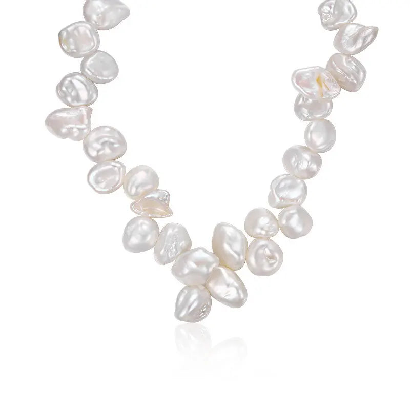 925 Silver Baroque Pearl Beaded Necklace for Women