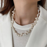 925 Silver Baroque Pearl Beaded Necklace for Women