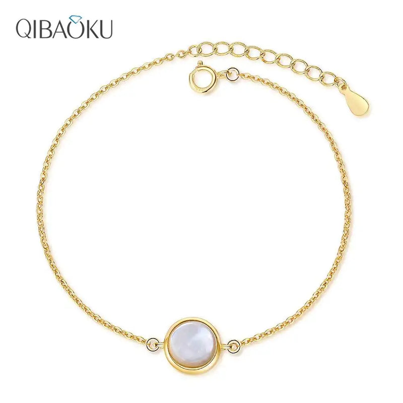 S925 Sterling Silver Bracelet Shell Pearl Jewelry Accessories Bangles