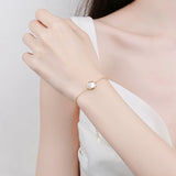 S925 Sterling Silver Bracelet Shell Pearl Jewelry Accessories Bangles