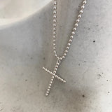 925 Sterling Silver Cross Sweater Chain Necklace Women