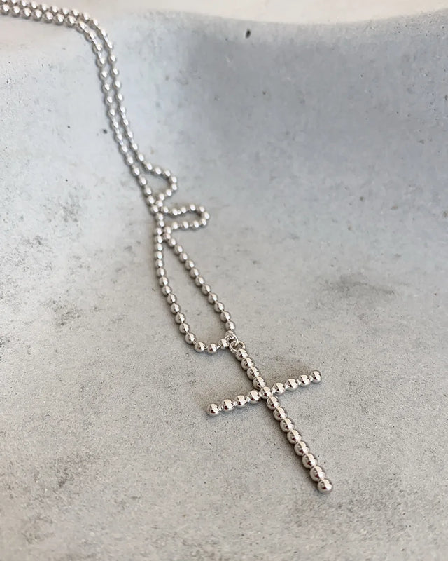 925 Sterling Silver Cross Sweater Chain Necklace Women