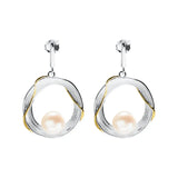 S925 Sterling Silver Freshwater Pearl Earrings Retro Court Jewelry for Women