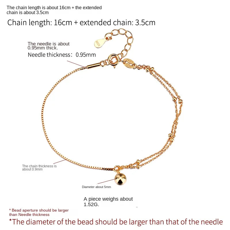S925 Cross Pearl Chain Nail Thread Bracelet DIY Jewelry Accessories
