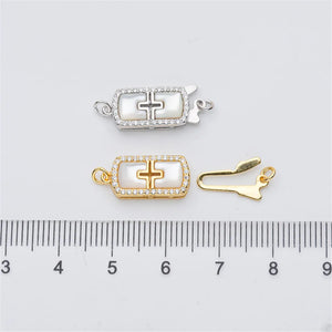 S925 Sterling Silver Pearl Necklace Ending Buckle Flower Connection DIY