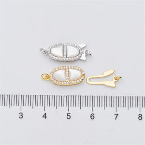 S925 Sterling Silver Pearl Necklace Ending Buckle Flower Shaped Connection DIY
