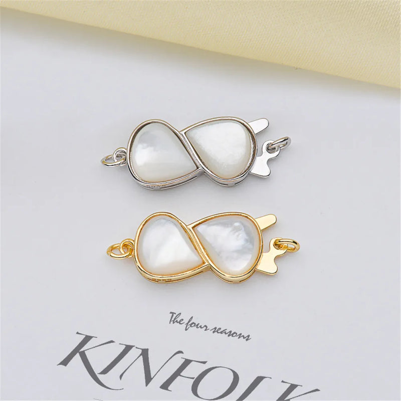 S925 Sterling Silver Pearl Necklace Buckle Flower Shaped DIY
