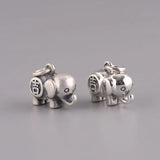 S925 Sterling Silver Elephant Pendant Men Women Thai Silver Gift