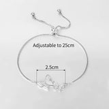 Sterling Silver Butterfly Bracelet Zircon Adjustable Plated Women's Jewelry