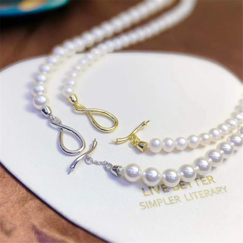 S925 Sterling Silver Fan OT Buckle End DIY Chain Bracelet Necklace Accessory